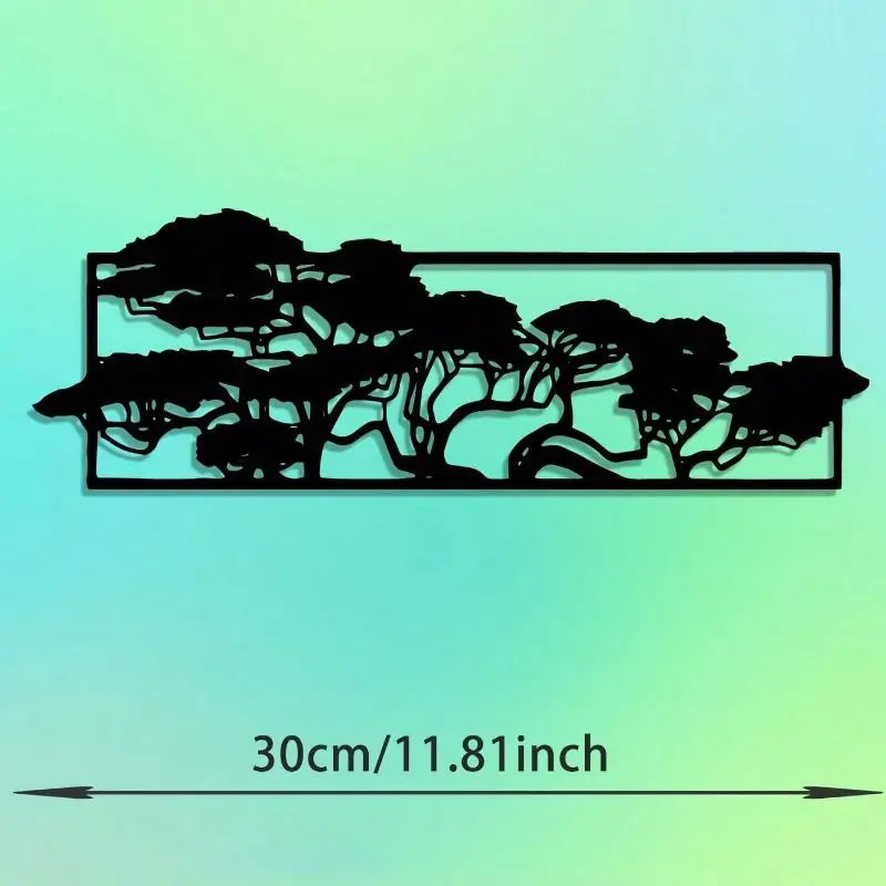 Modern Tree Landscape Metal Wall Art Set