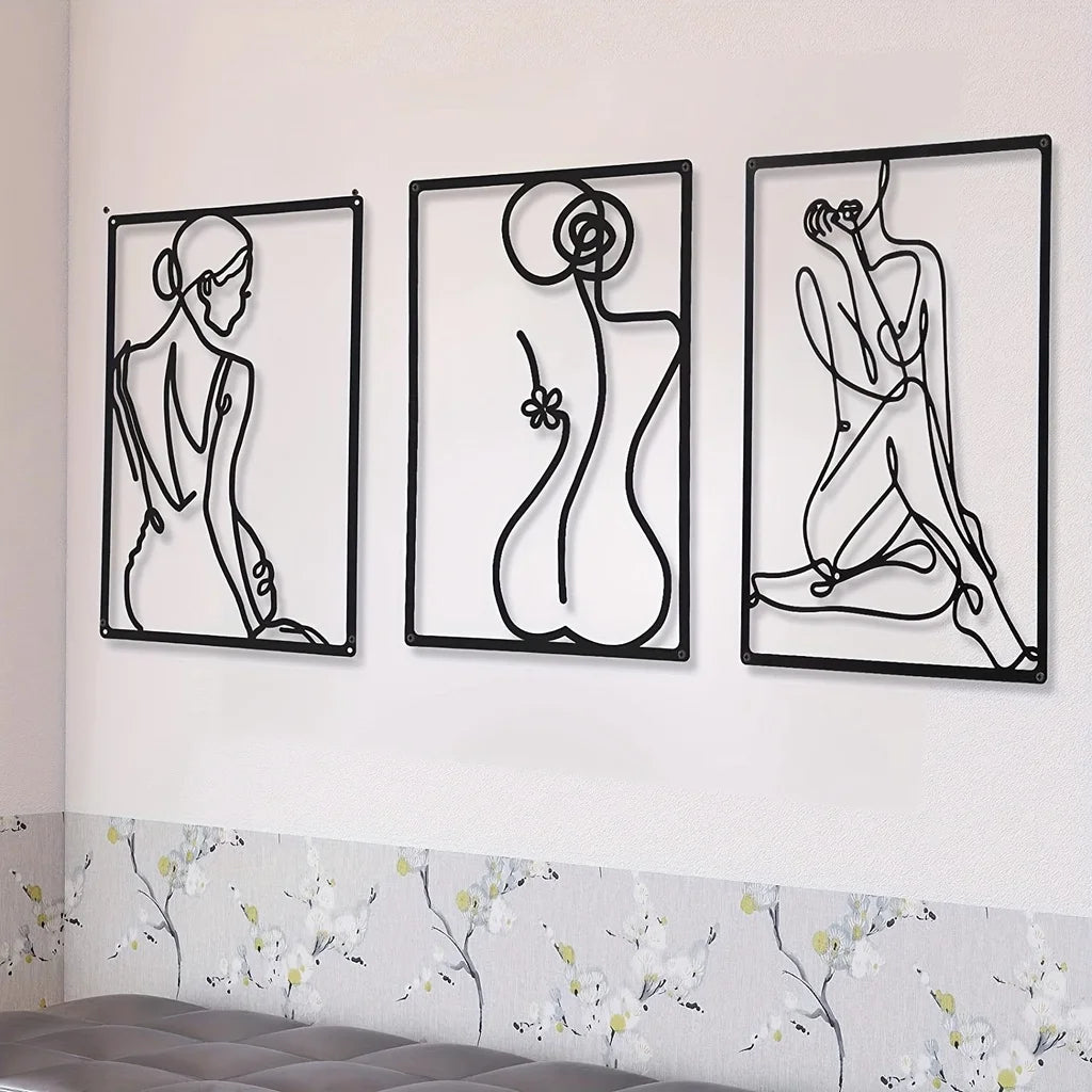 Abstract Figure Metal Wall Art Set