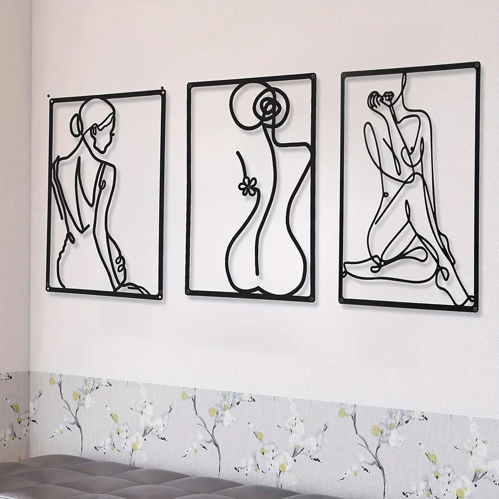 Abstract Figure Metal Wall Art Set