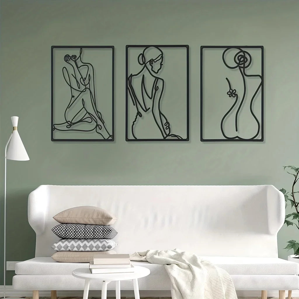 Abstract Figure Metal Wall Art Set