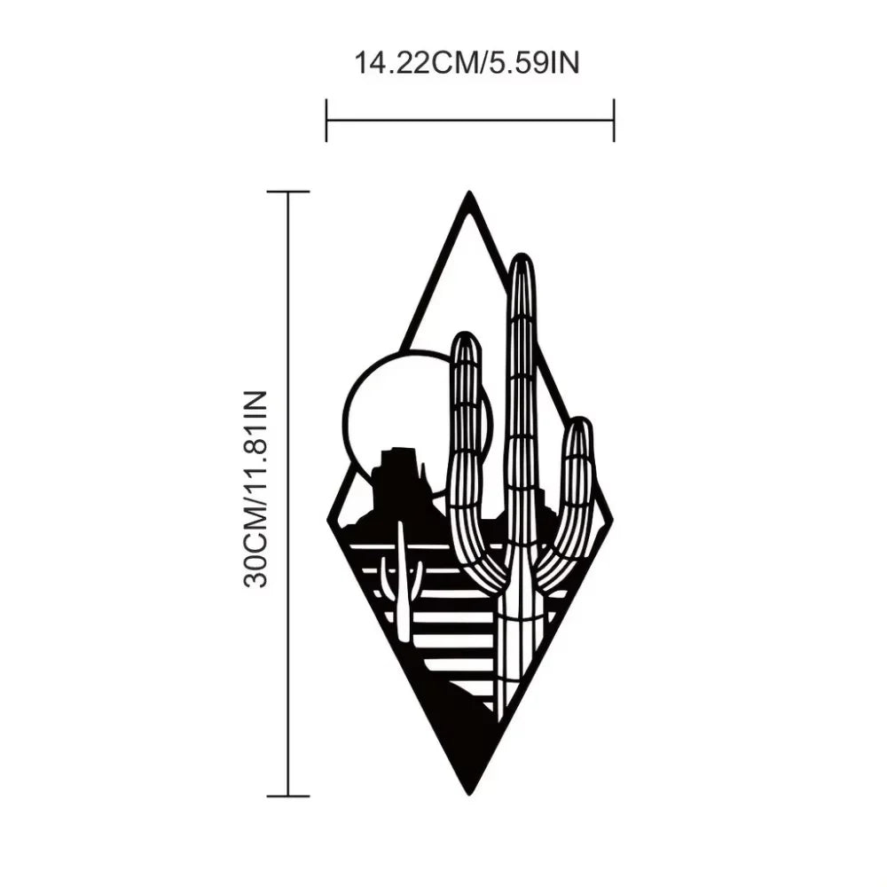 Geometric Mountain Landscape Metal Wall Art