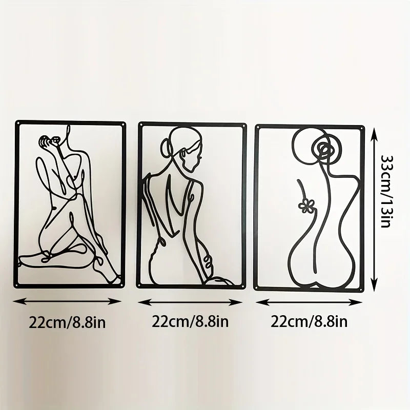 Abstract Figure Metal Wall Art Set