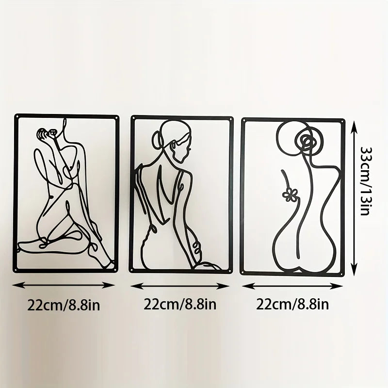 Abstract Figure Metal Wall Art Set