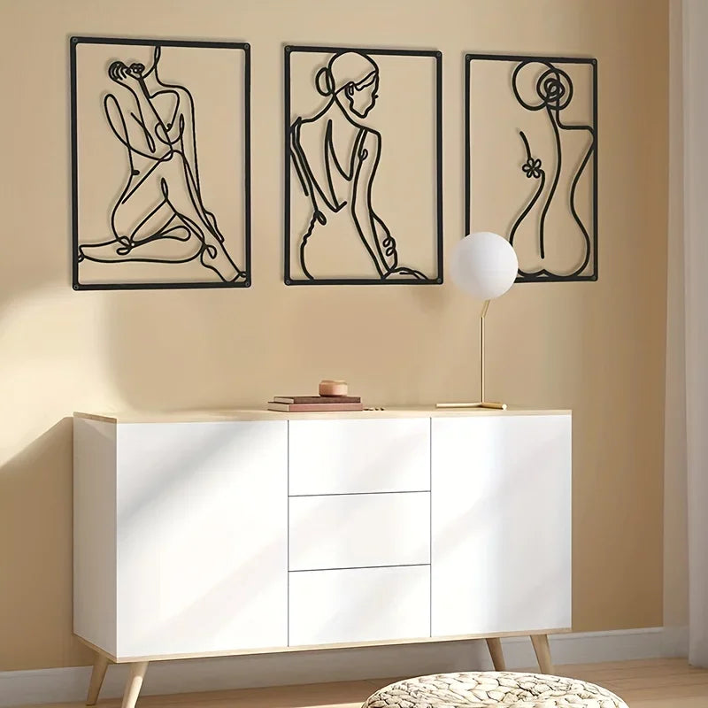 Abstract Figure Metal Wall Art Set