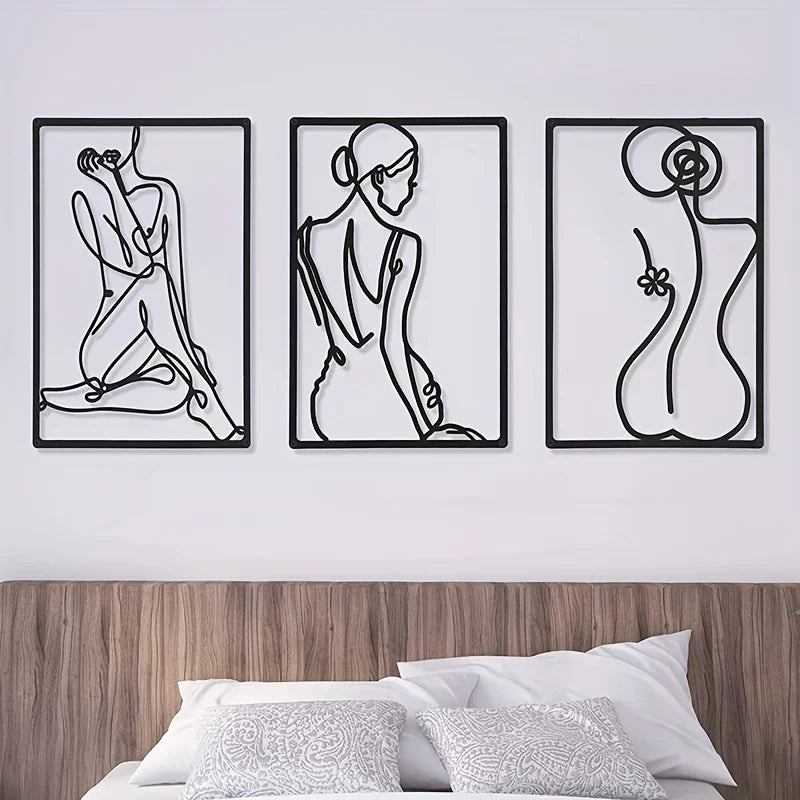 Abstract Figure Metal Wall Art Set
