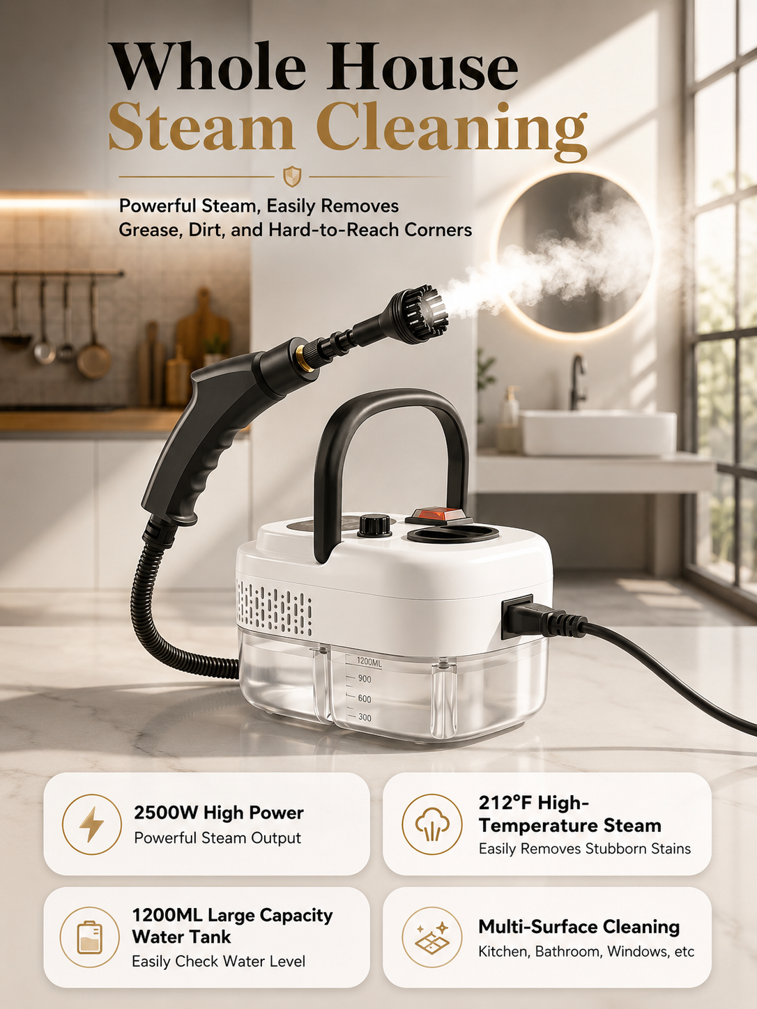 SteamForce™ Pro High-Pressure Handheld Steam Cleaner