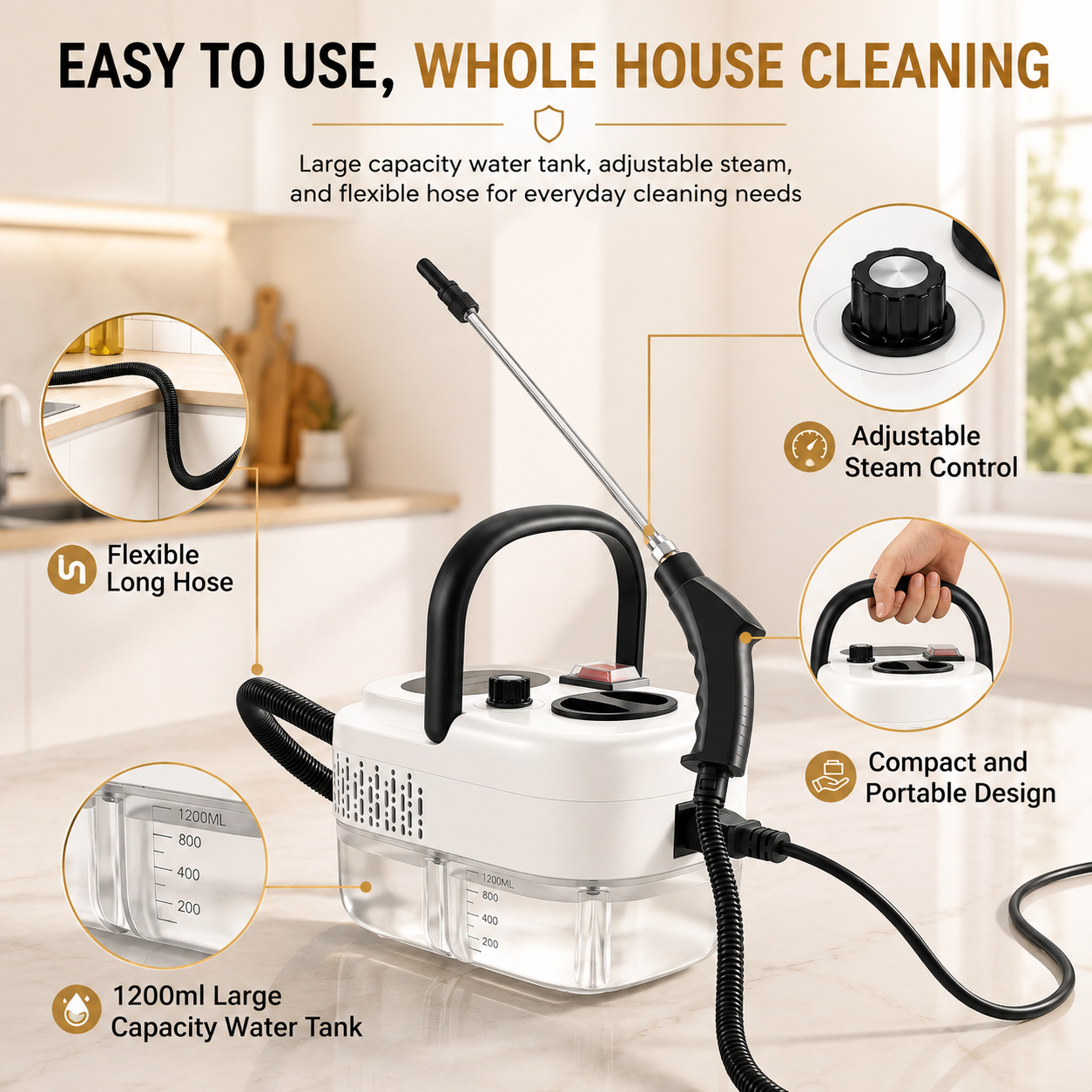 SteamForce™ Pro High-Pressure Handheld Steam Cleaner
