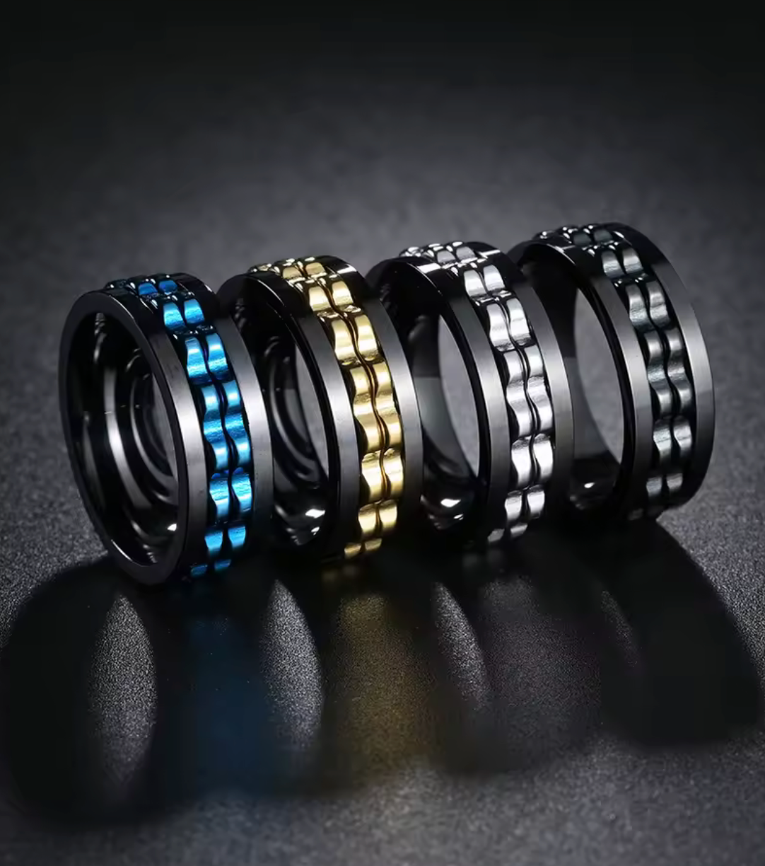 Titanium Steel Rotating Fidget Ring