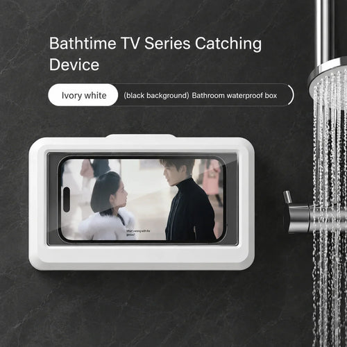 Ivory white waterproof bathroom phone holder for shower TV viewing