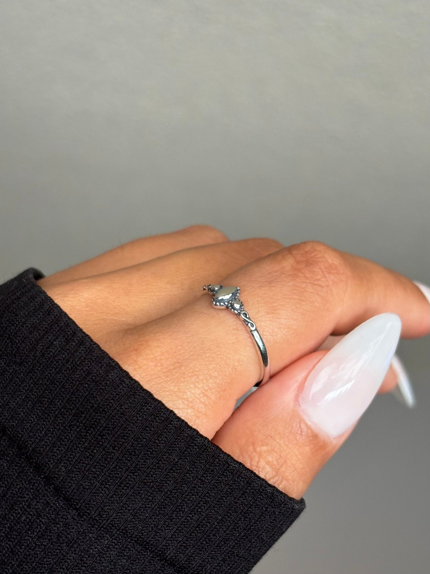 Whisper of Bali: Dainty 925 Silver Ring for Timeless Elegance