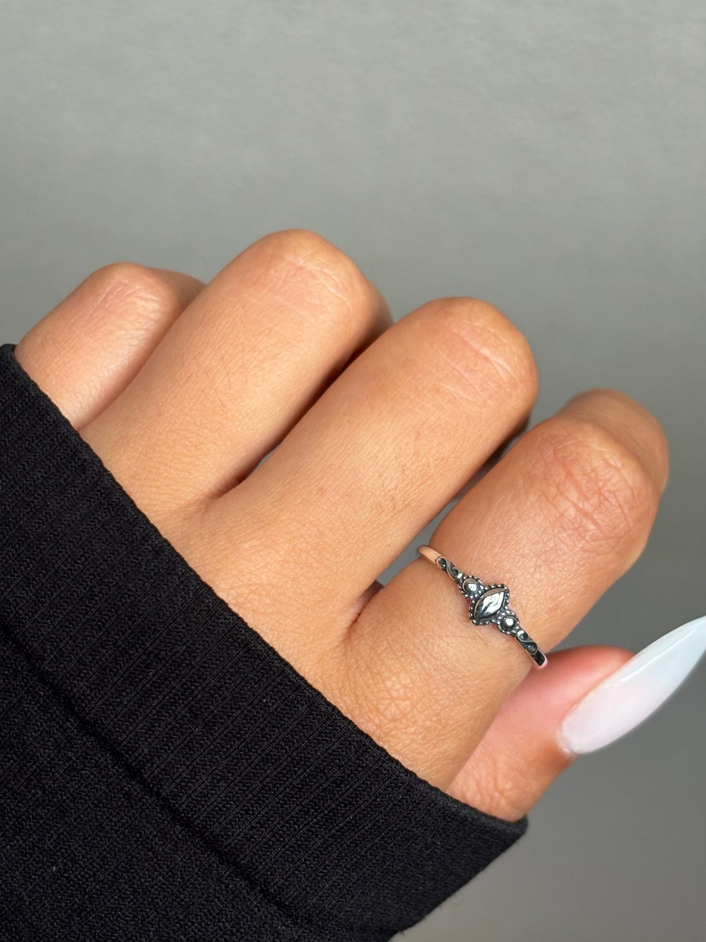 Whisper of Bali: Dainty 925 Silver Ring for Timeless Elegance
