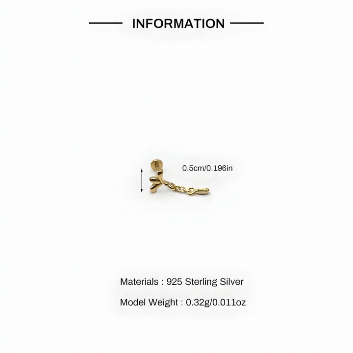 Gold zircon stud earring, 925 sterling silver, minimal design, 0.5cm, delicate jewelry