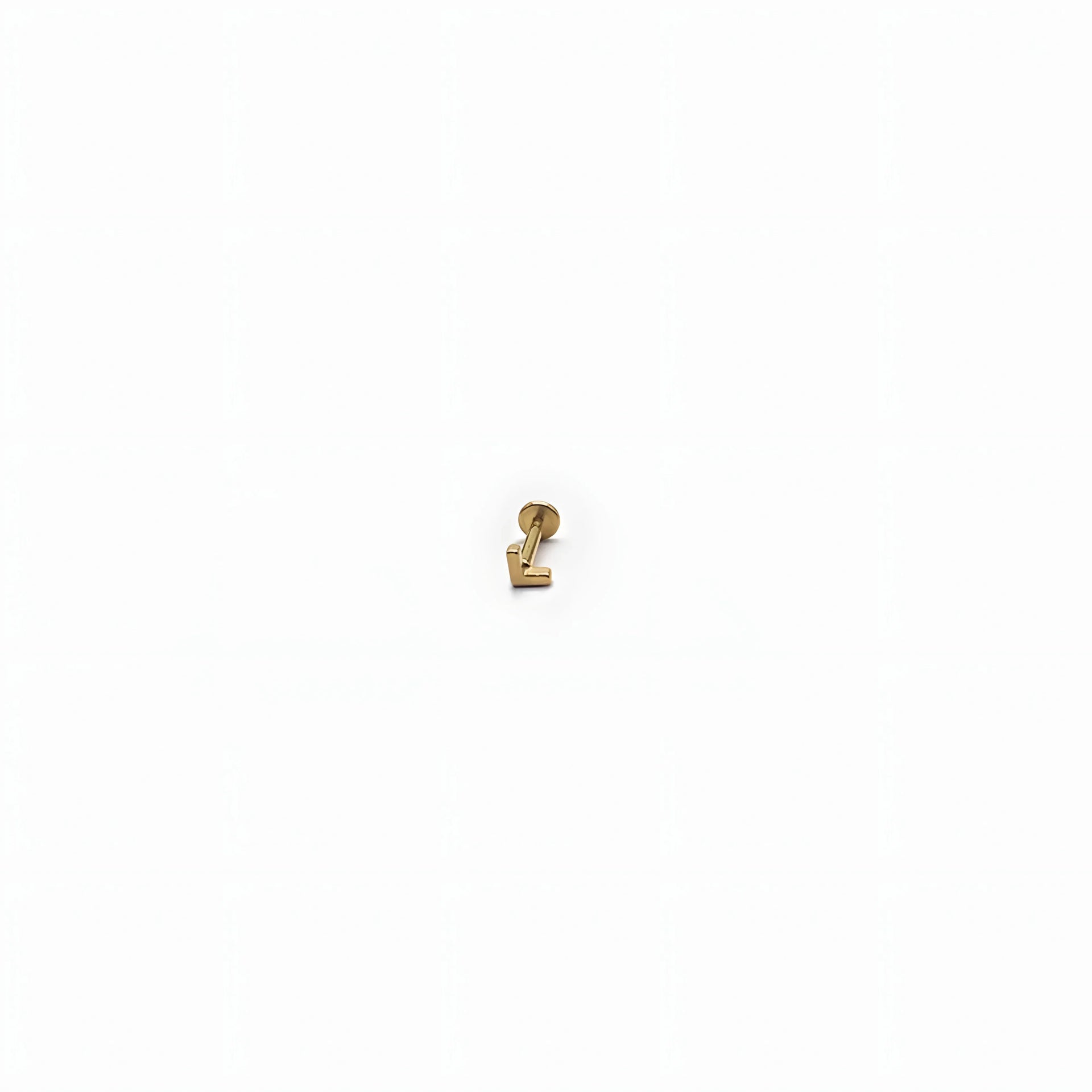 Zircon stud earring in gold, minimal geometric design, modern jewelry on white background