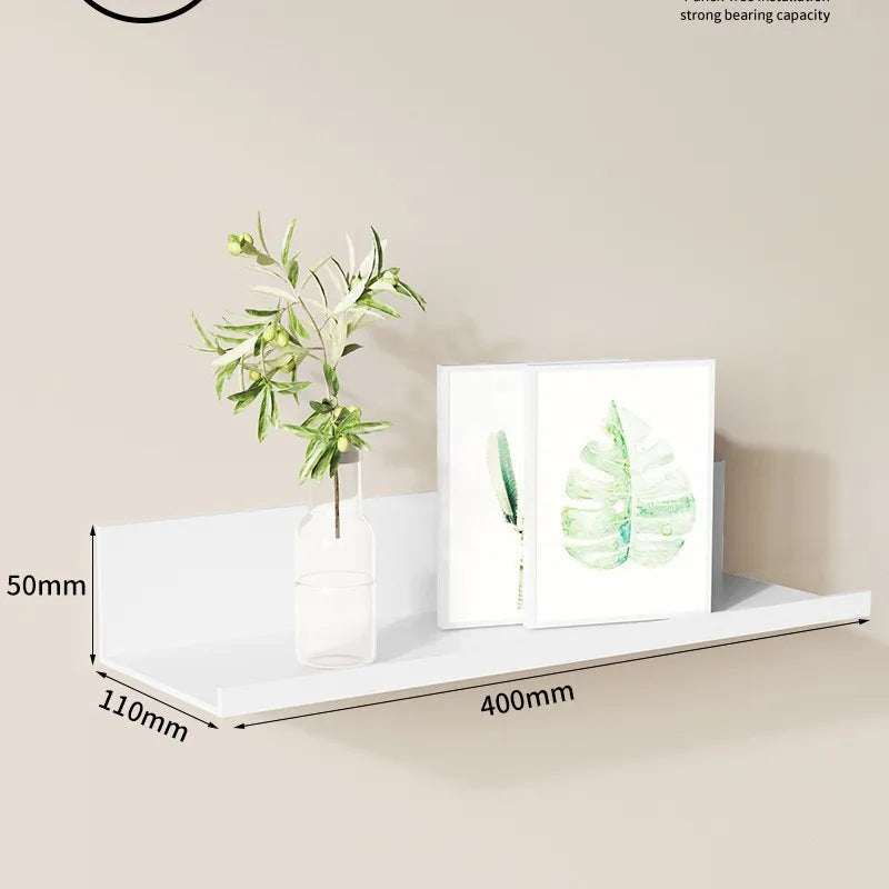 Metal Wall Shelf Bookshelf Wall Shelf Bathroom Shelf Drilling Book Shelf Wall Shelve for Entrance Living Room Bedroom Kitchen