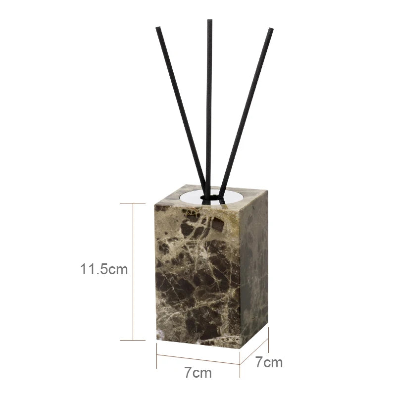 Emperador Dark Natural Marble Bathroom Accessories Luxury Soap Dispenser Soap Dish Reed Diffuser Bathroom Set