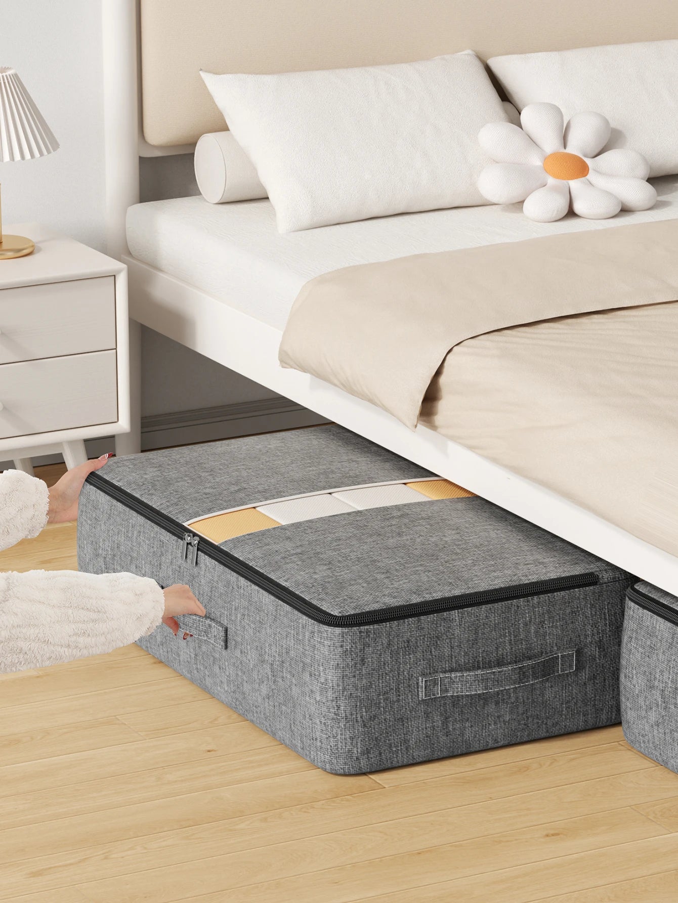 Extra-Large Capacity Underbed Clothing Storage Bag Quilt Blanket Storage Bag Foldable Pants Coat Storage Bag Wardrobe Organizer