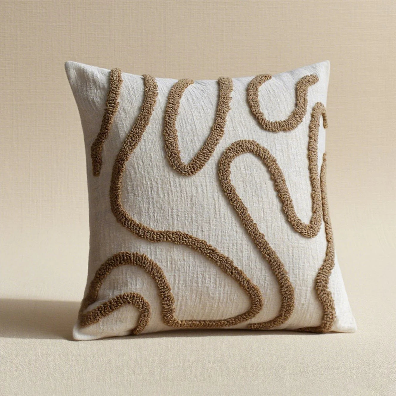 45X45 Boho Style Chenille Decorative Throw Pillow Cover Soft Geometric Lines Cushion Covers 3-Color Pillowcase Sofa Living Room