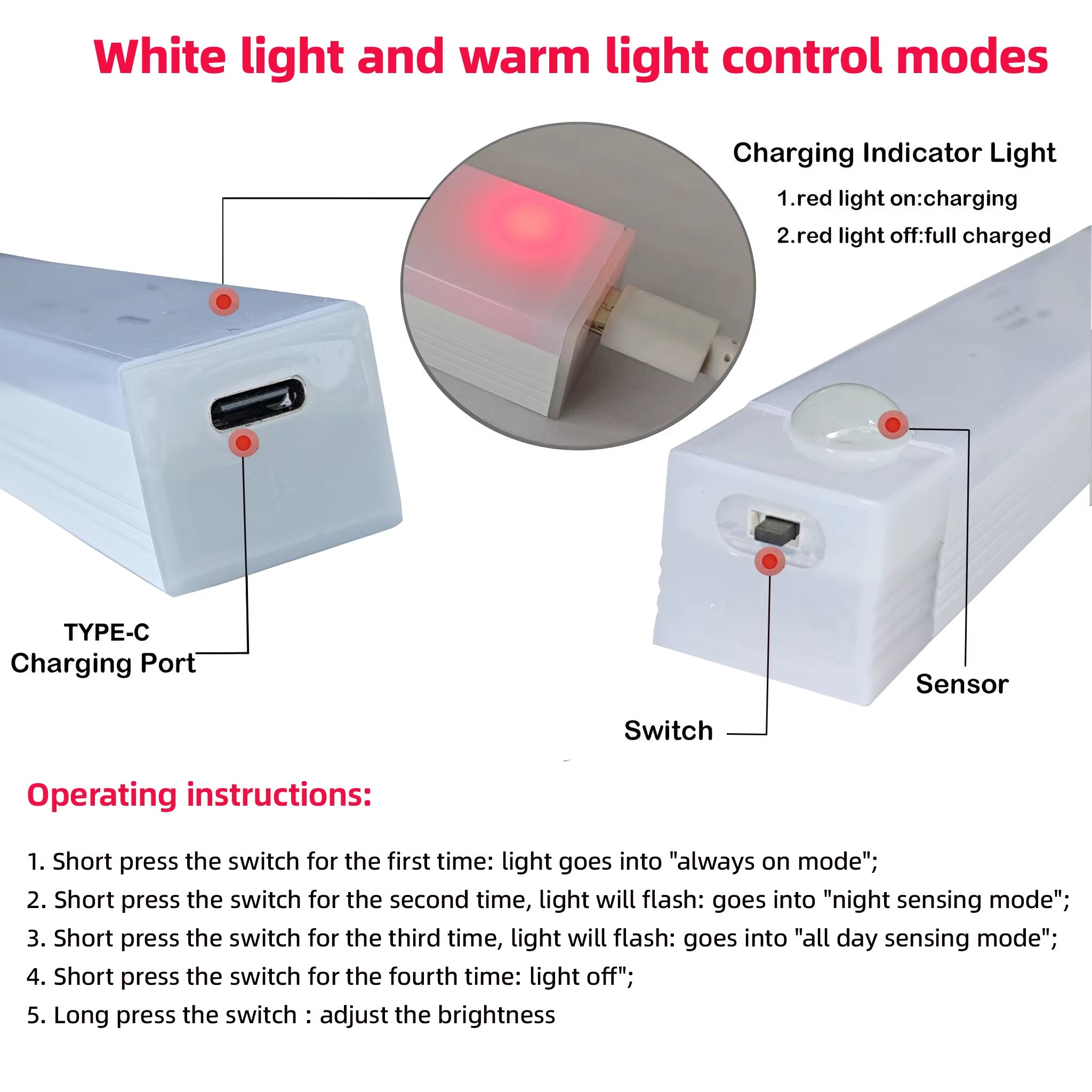Wireless LED Night Lights Motion Sensor Lights Closet Kitchen Night Lights Bedroom Detector Light Cabinet Staircase Backlit