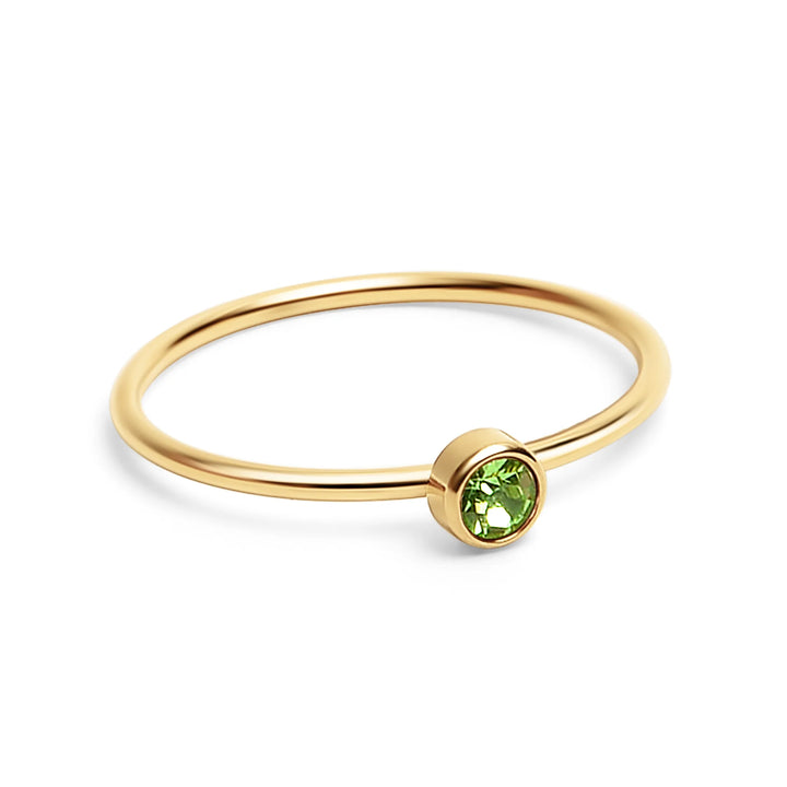 18K Gold PVD Stainless Steel Birthstone Stacking Ring / ZRJ1001