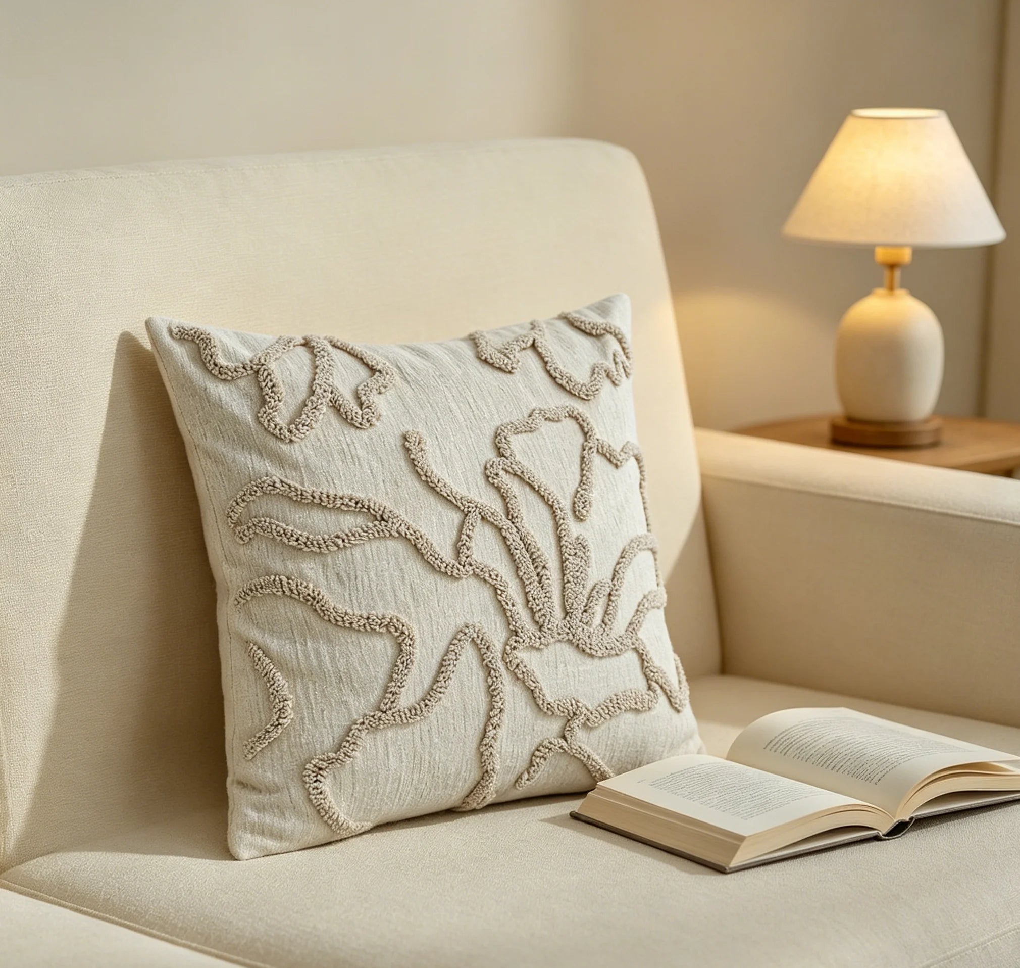 45X45 Boho Style Chenille Decorative Throw Pillow Cover Soft Geometric Lines Cushion Covers 3-Color Pillowcase Sofa Living Room