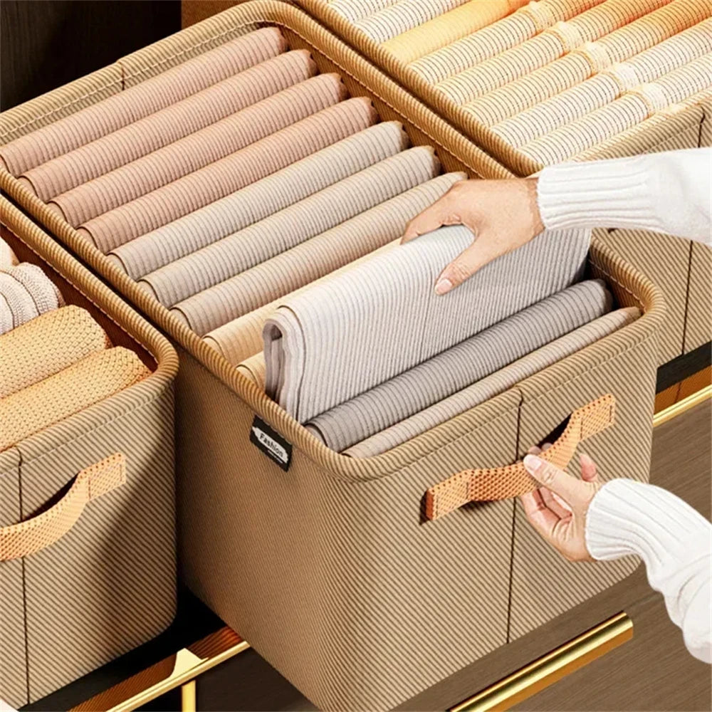 Foldable Clothes Organizer Storage Box Items Clothes Pants Sweater Storage Cabinets Large Capacity Underwear Drawers Wardrobe