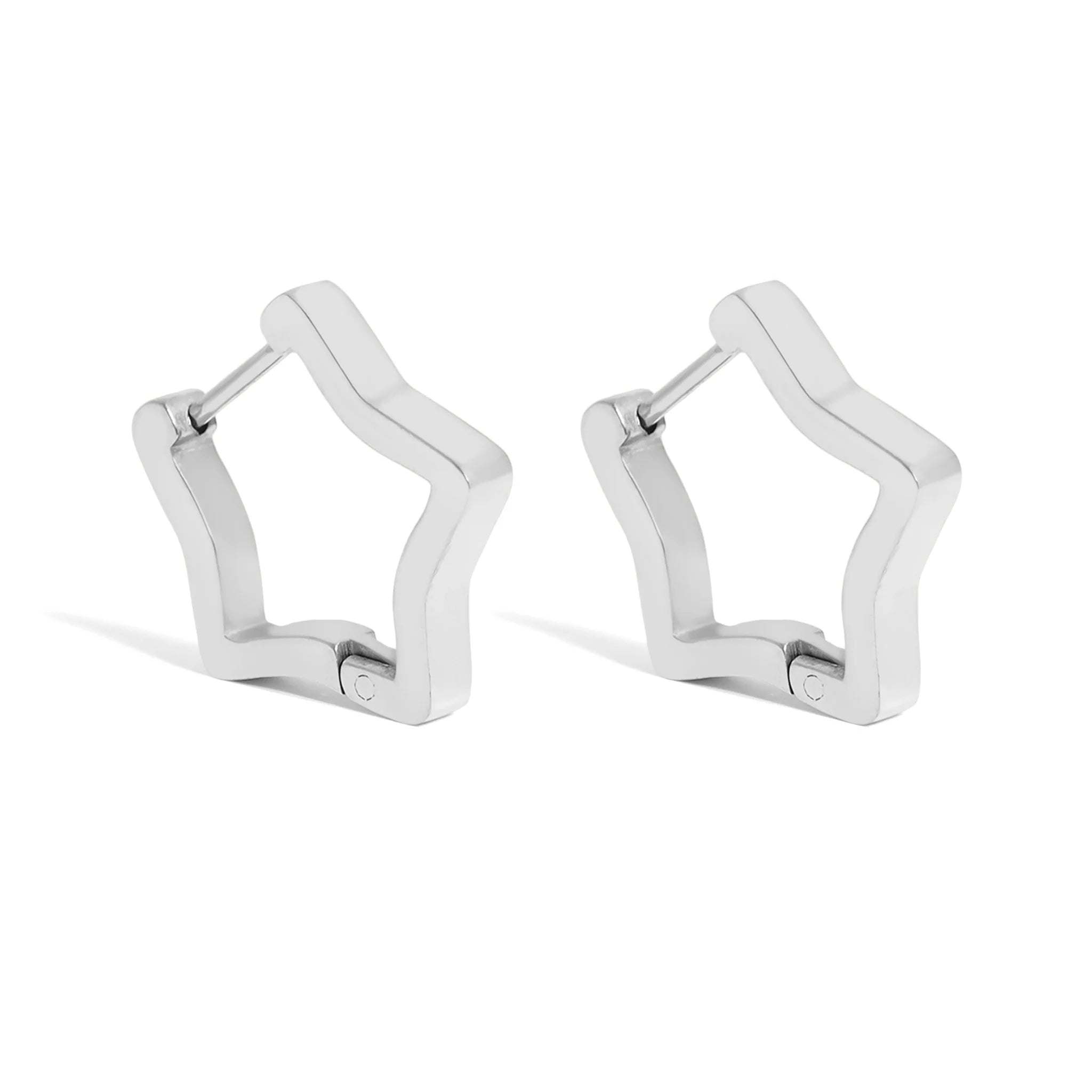 18K Gold PVD Stainless Steel Star Huggie Earrings / ERJ0009