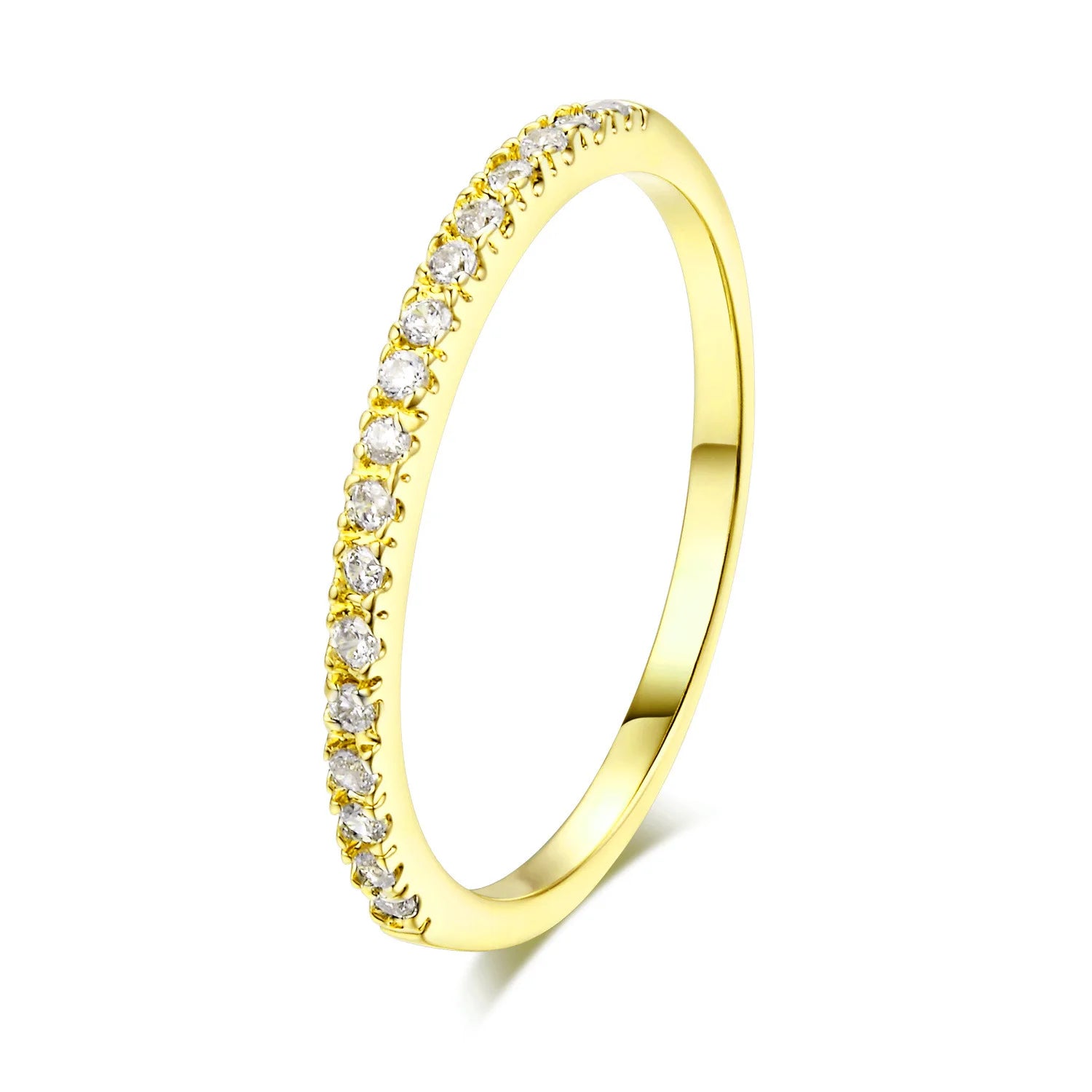 Delicate Micro Pave Zircon Rings for Women Trendy Chic Crystal Daily Dating Women'S Stackable Tiny Ring Fashion Jewelry R133