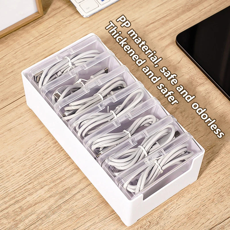 1Set Cable Storage Box Multifunctional Desk Organizer Bag Wire Charging Management Box Jewelry Storage Container for Home Office